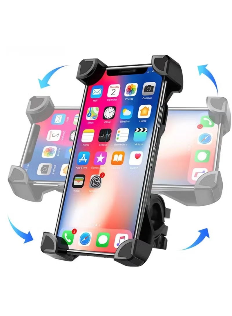 Earldom Universal 360° Rotating Shock-Absorbing Motorcycle & Bicycle Phone Holder Adjustable Handlebar Mount, Secure Anti-Shake Mobile Stand for Cycling, Commuting, Navigation & Outdoor Riding Black - Image 3