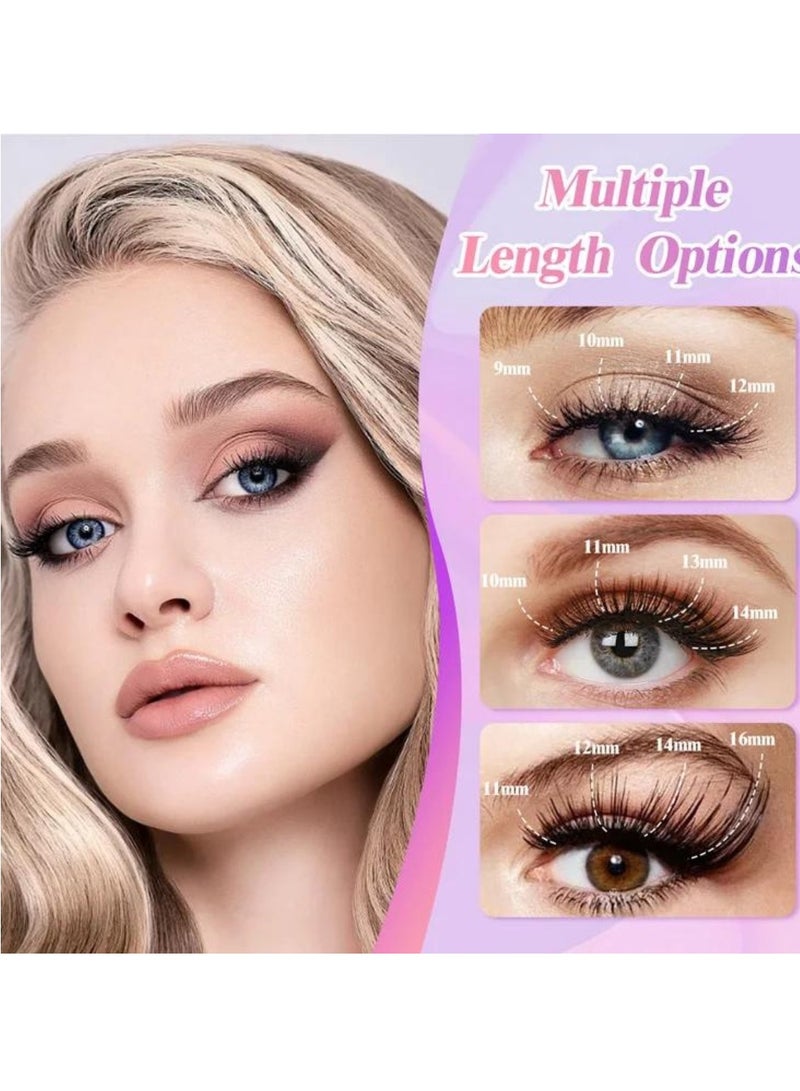 ALIVER 240 قطعة لاش مجموعات رمش ملحقات Wispy الرموش الصناعية لاش مجموعات DIY رمش ملحقات الرموش الصناعية الفردية للنساء - Image 4