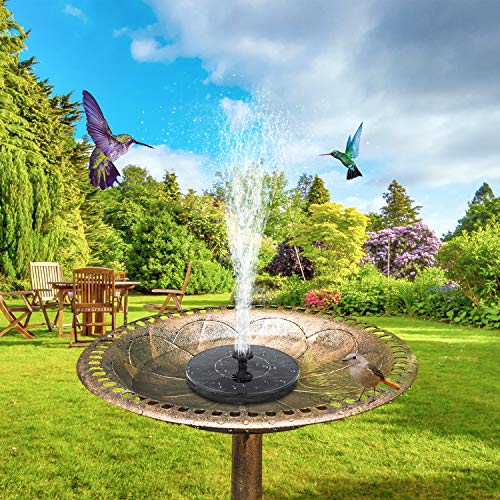 Mademax Solar Bird Bath Fountains Pump, Upgrade 1.4W Solar Fountain with 6 Nozzle, Free Standing Floating Solar Powered Water Fountain Pump for Bird Bath, Garden, Pond, Pool, Outdoor - Image 2