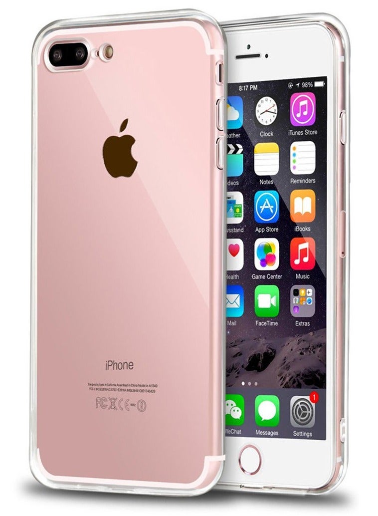 فواتير جراب شفاف مقاوم للصدمات لهاتف iPhone 8 Plus، غير مصفر، حماية من السقوط العسكري حتى 10 أقدام، غطاء خلفي شفاف صلب مع وسائد هوائية بأربع زوايا للحماية من السقوط - Image 4