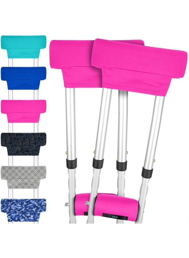 VIVE وسادات عكازة ومقابض يد فاخرة - مريحة، قابلة للتنفس، قابلة للغسل في الغسالة - أغطية وسادة تمتص الرطوبة وتقلل الروائح لعكازات المشي للبالغين والشباب - Image 1