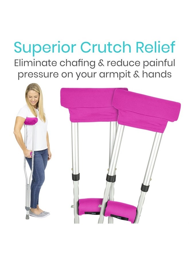 VIVE وسادات عكازة ومقابض يد فاخرة - مريحة، قابلة للتنفس، قابلة للغسل في الغسالة - أغطية وسادة تمتص الرطوبة وتقلل الروائح لعكازات المشي للبالغين والشباب - Image 2