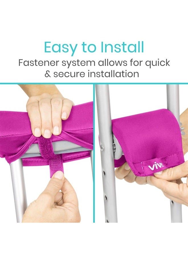 VIVE وسادات عكازة ومقابض يد فاخرة - مريحة، قابلة للتنفس، قابلة للغسل في الغسالة - أغطية وسادة تمتص الرطوبة وتقلل الروائح لعكازات المشي للبالغين والشباب - Image 4