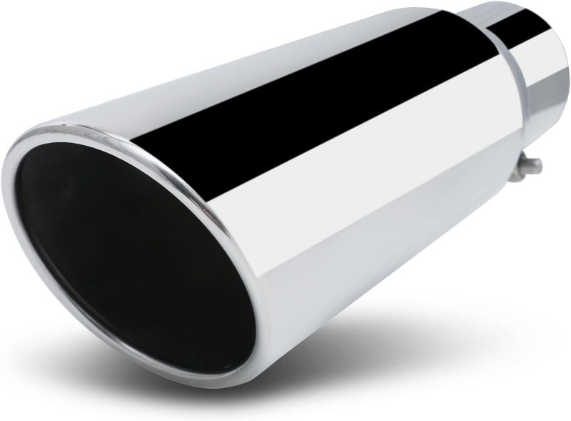 M-AUTO 2.5" Inlet and 3" Outlet Universal Muffler - Heavy Duty Stainless Steel Exhaust Muffler for Cars and Pickup Trucks - Image 1