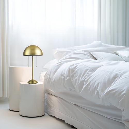 Globe Electric 12976 Haydel 21" 2-Light Table Lamp, Matte Brass, Double On/Off Pull Chain - Image 3