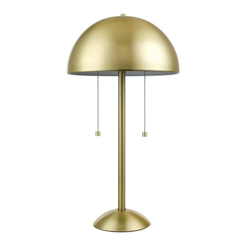 Globe Electric 12976 Haydel 21" 2-Light Table Lamp, Matte Brass, Double On/Off Pull Chain - Image 1