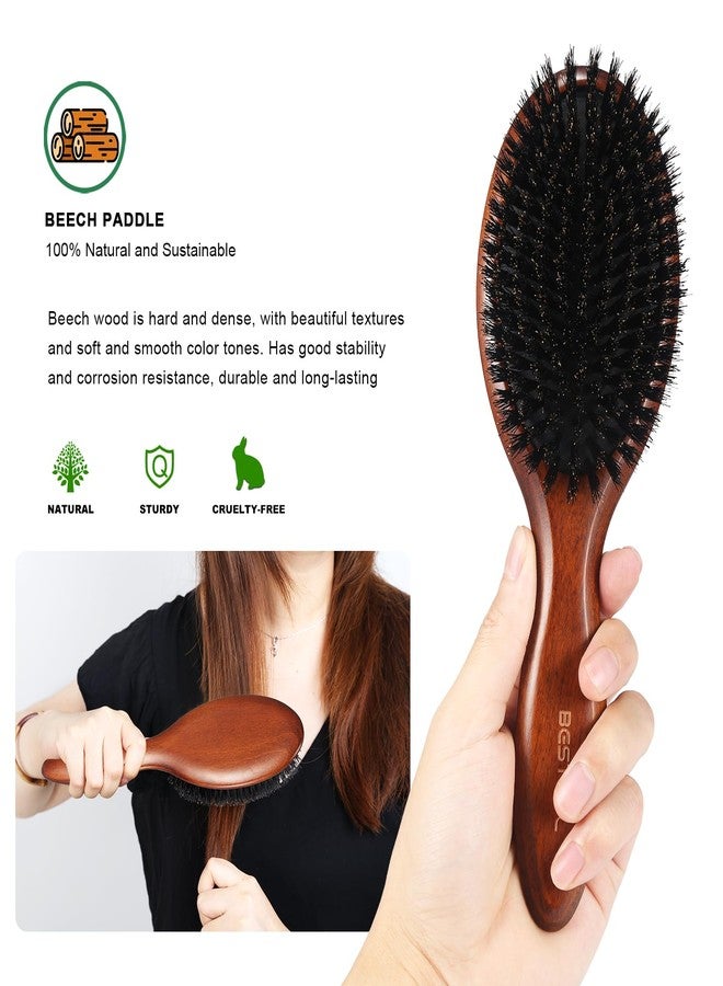 BESTOOL Hair Brush, Boar Bristle Hair Brushes for Women Men Kids, Boar Bristle Brush for Hair Smoothing, Everyday Brush Enhances Shine & Health - Image 3