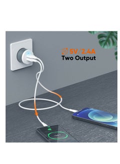 Vidvie Dual-port wall charger with fast charging technology, 12W fast and safe charging, compatible with iPhone 14/13/12 Pro Max, Samsung Galaxy S23/S22 and Android phones, compact and modern design for superior performance and reliable charging experience.  - Image 2