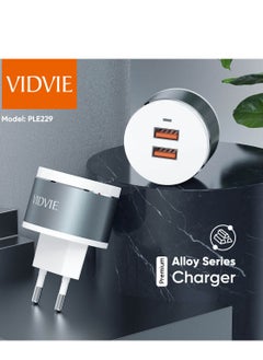 Vidvie Dual-port wall charger with fast charging technology, 12W fast and safe charging, compatible with iPhone 14/13/12 Pro Max, Samsung Galaxy S23/S22 and Android phones, compact and modern design for superior performance and reliable charging experience.  - Image 1