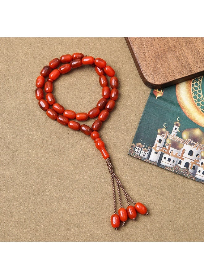 NIBEMINENT 33 Muslim Prayer Beads Red/15mm 