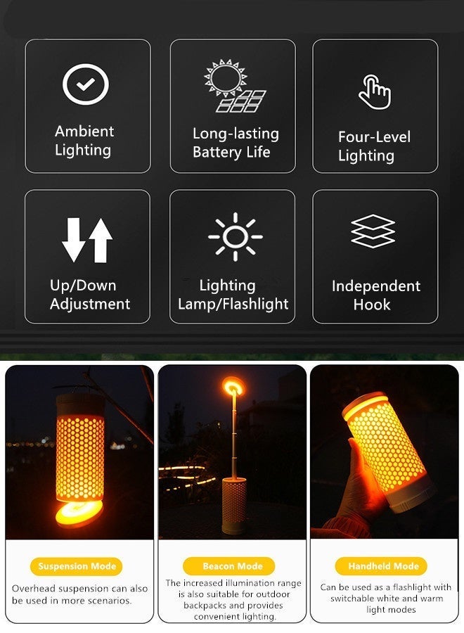 بولوز مصباح التخييم الخارجي ، الإضاءة المحيطة ، مصباح التخييم القابل لإعادة الشحن IP45 مصباح خيمة التخييم المعلق القابل للسحب مصباح LED للخيمة للتخييم الليلي في الهواء الطلق ، مصباح التخييم التلسكوبي متعدد الوظائف في الهواء الطلق ، خيمة التخييم المظللة مصباح LED للإضاءة المحيطة مصباح خيمة الإضاءة للمغامرة - Image 4