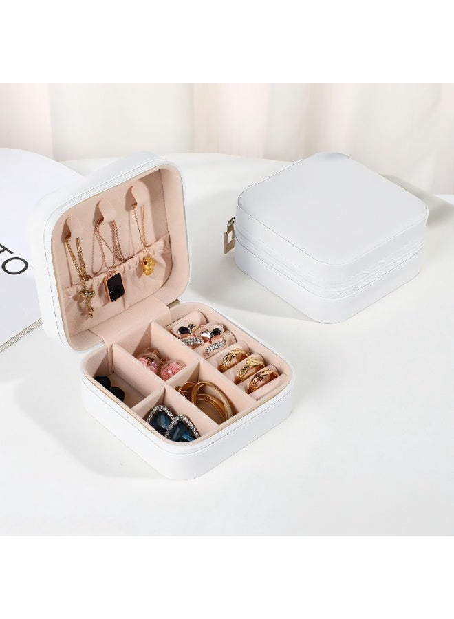 Compact Jewelry Organizer Box – Travel-Friendly PU Leather Case for Rings & Earrings - Image 4