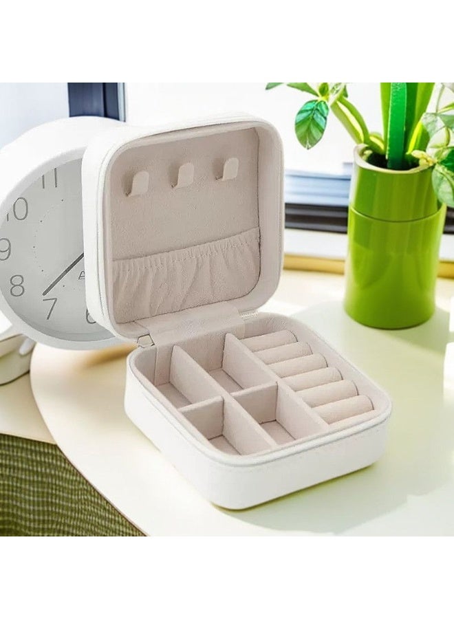Compact Jewelry Organizer Box – Travel-Friendly PU Leather Case for Rings & Earrings - Image 1