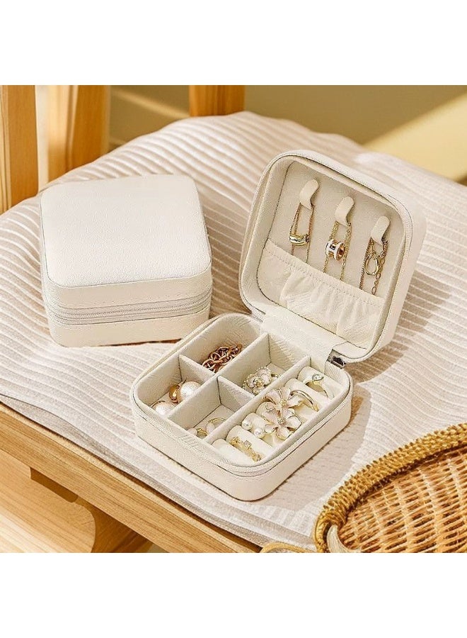 Compact Jewelry Organizer Box – Travel-Friendly PU Leather Case for Rings & Earrings - Image 5