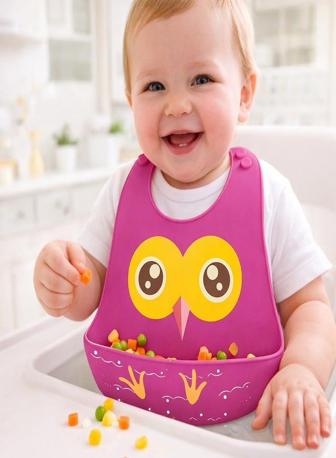 AEREX Silicone Baby Feeding Bib with Food Catcher Pocket | Waterproof & Adjustable Toddler Bib | Soft BPA-Free Washable Weaning Bib for Babies 6 Months to 4 Years (Purple) - Image 5