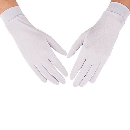 MAYMII Women's 100% Pure Mulberry Silk Gloves Liner Glove Inner Ski Bike Cycle Gloves – for Driving, Fashion, Sun and Cold Protection (White) - Image 1