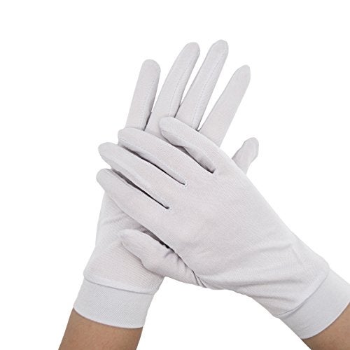 MAYMII Women's 100% Pure Mulberry Silk Gloves Liner Glove Inner Ski Bike Cycle Gloves – for Driving, Fashion, Sun and Cold Protection (White) - Image 2