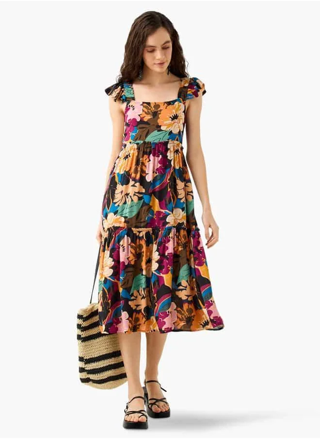 فاف Flower Print Viscose Cover-Up