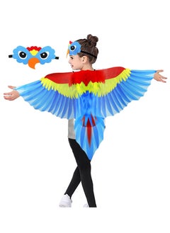 Bird Costume for Kids with Bird Mask Eagle Dragon Wings Costumes Boys Girls Dress-up Cape Halloween Party Favors Gifts