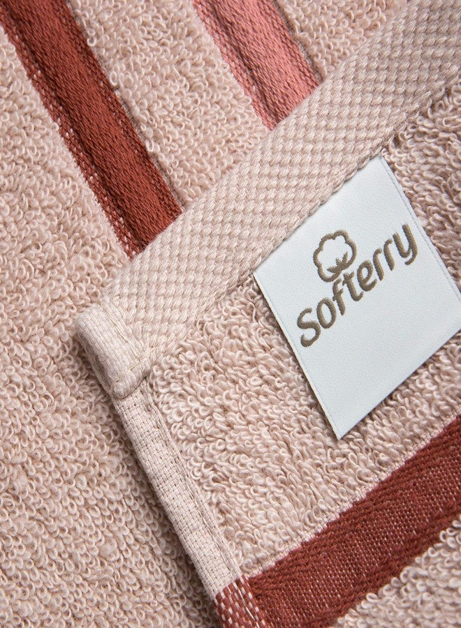 Softerry Finesse Bath Towel Set - 100% Soft Cotton - Extra Absorbent Plush and Fluffy - Luxury Hotel & Spa Quality - Fade Resistant - Eco-Friendly (Gray & Rose, Set of 6) - Image 5