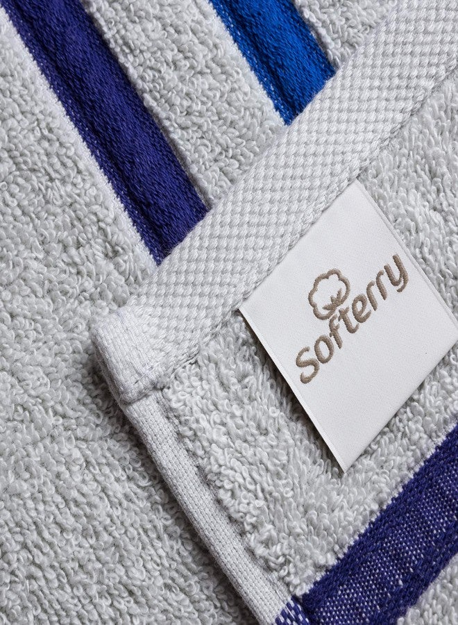 Softerry Finesse Bath Towel Set - 100% Soft Cotton - Extra Absorbent Plush and Fluffy - Luxury Hotel & Spa Quality - Fade Resistant - Eco-Friendly (Gray & Rose, Set of 6) - Image 4