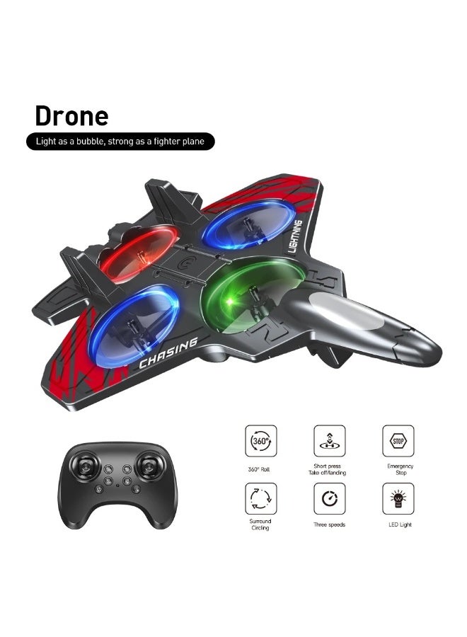 Remote Controlled Airplane RC 0712 2.4GHz Quadcopter Fighter Toy Plane with LED Lights, USB Charging – RTF for Kids, Adults & Beginners - Image 2
