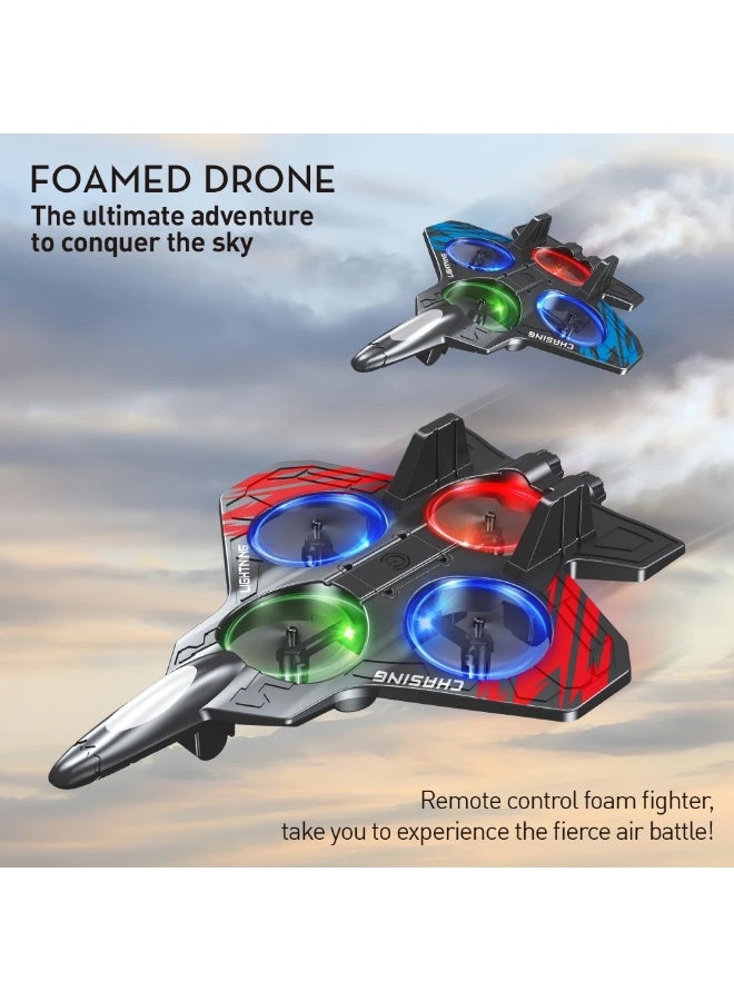Remote Controlled Airplane RC 0712 2.4GHz Quadcopter Fighter Toy Plane with LED Lights, USB Charging – RTF for Kids, Adults & Beginners - Image 4