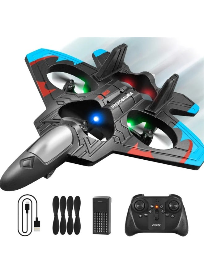 Remote Controlled Airplane RC 0712 2.4GHz Quadcopter Fighter Toy Plane with LED Lights, USB Charging – RTF for Kids, Adults & Beginners - Image 5