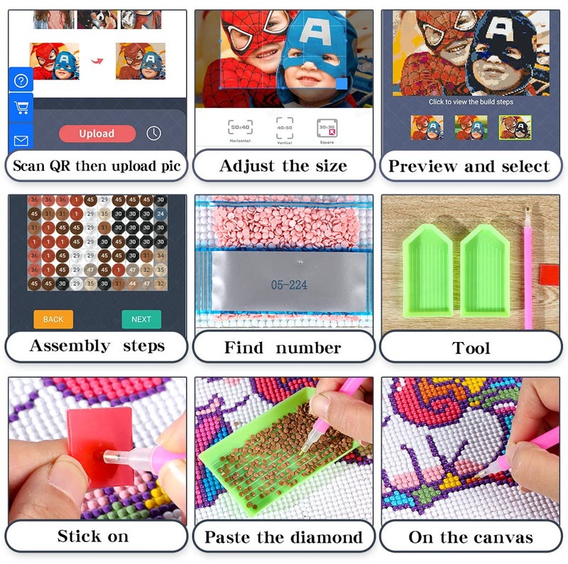 Amalia Custom Diamond Painting Kits for Adults and Teenagers,Upload Images of Your own Choosing!Round Diamonds for Home Wall Decor(15x19 inch) - Image 4