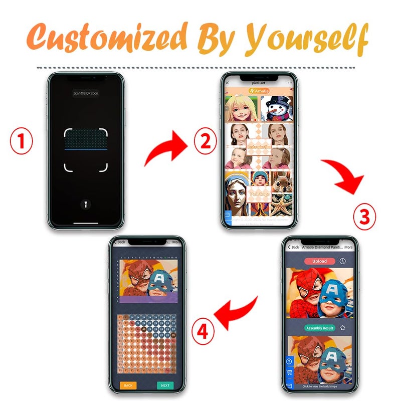 Amalia Custom Diamond Painting Kits for Adults and Teenagers,Upload Images of Your own Choosing!Round Diamonds for Home Wall Decor(15x19 inch) - Image 2