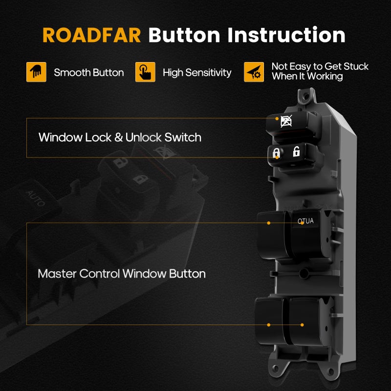 ROADFAR Window Switch Power Window Switch Master Control Power Window Switch Front Driver Side Replacement Parts fits for 2007-2014 Toyota Camry - Image 3