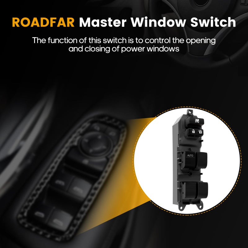 ROADFAR Window Switch Power Window Switch Master Control Power Window Switch Front Driver Side Replacement Parts fits for 2007-2014 Toyota Camry - Image 2