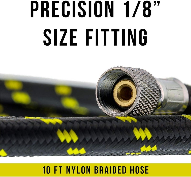 Master Airbrush Premium 10 Foot Nylon Braided Airbrush Hose with Standard 18 Size Fittings on Both Ends Hose Color May Vary - Image 2