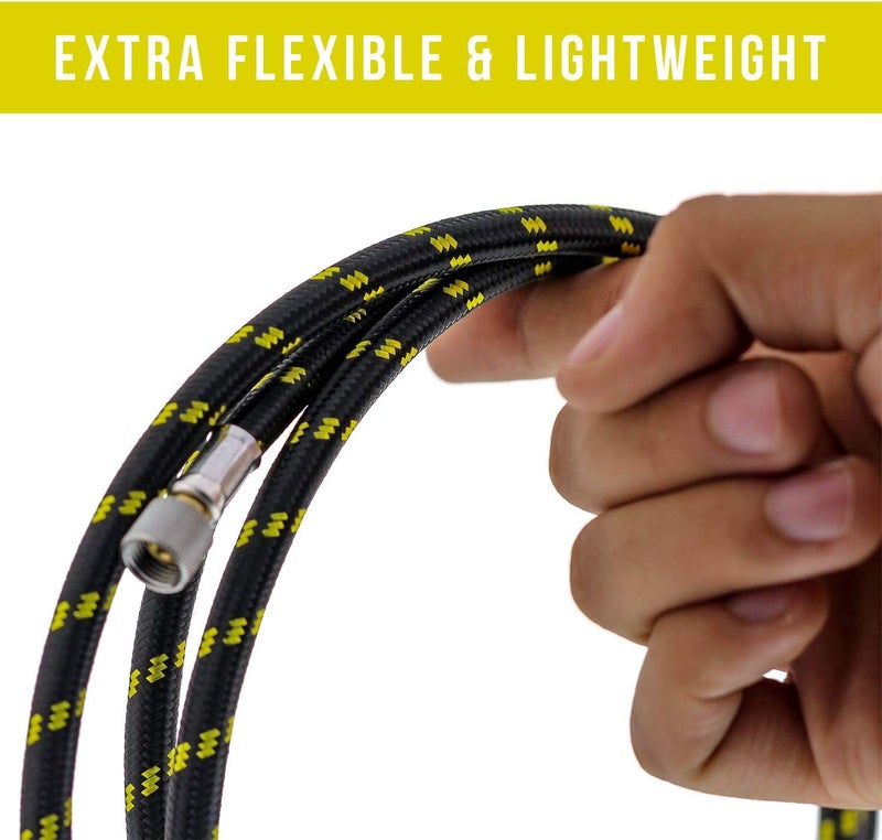 Master Airbrush Premium 10 Foot Nylon Braided Airbrush Hose with Standard 18 Size Fittings on Both Ends Hose Color May Vary - Image 4