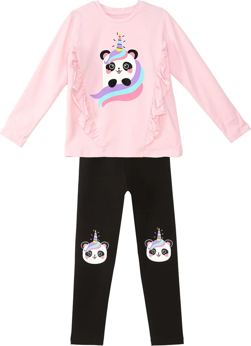 Denokids Panda Unicorn Girl T-Shirt Tights Set