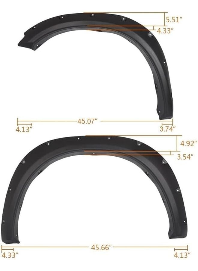 Textured Black Fender Flares for 2009 2023 Dodge Ram 1500 Classic 4 Piece Set - Image 3
