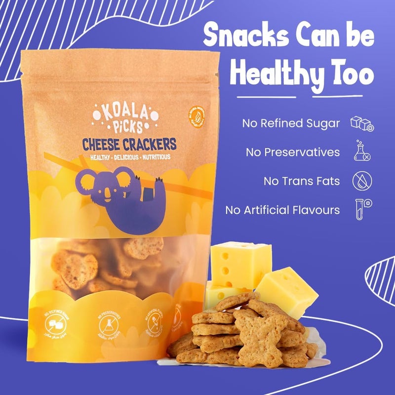 Koala Picks Healthy Snacks Combo 120g – Cheese Crackers, Zaatar Crackers, Rainbow Breadsticks - 40g Each – Wholesome Ingredients, Perfect Snack for Kids & Adults - Image 2