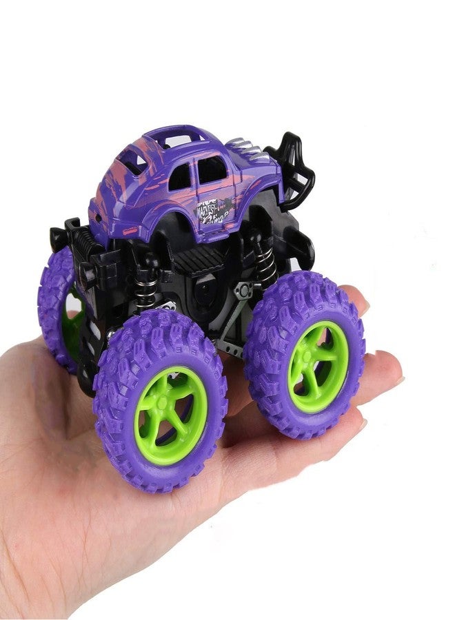 DARVICE Monster Truck Toy Set of 4 Cars 4x4 Big Rubber Wheel Friction Powered 360 Degree Stunt Truck Spring Shock Absorber Suspension Toys for 2 Years Kids - Image 3