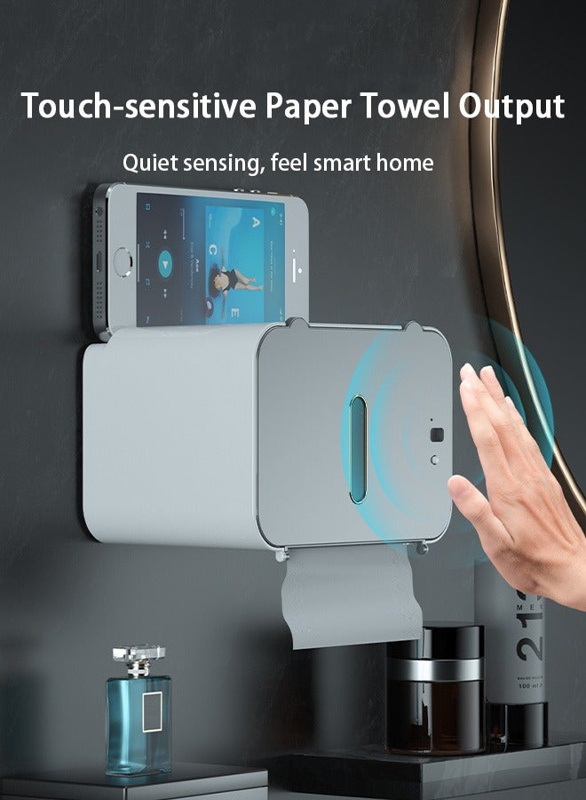 Tissue Box Holder Touch-sensitive Paper Towel Output USB Charging No Punching Required Waterproof and Moisture-proof Tissue Cover Top Storage or Mobile Phone Holder - Image 2