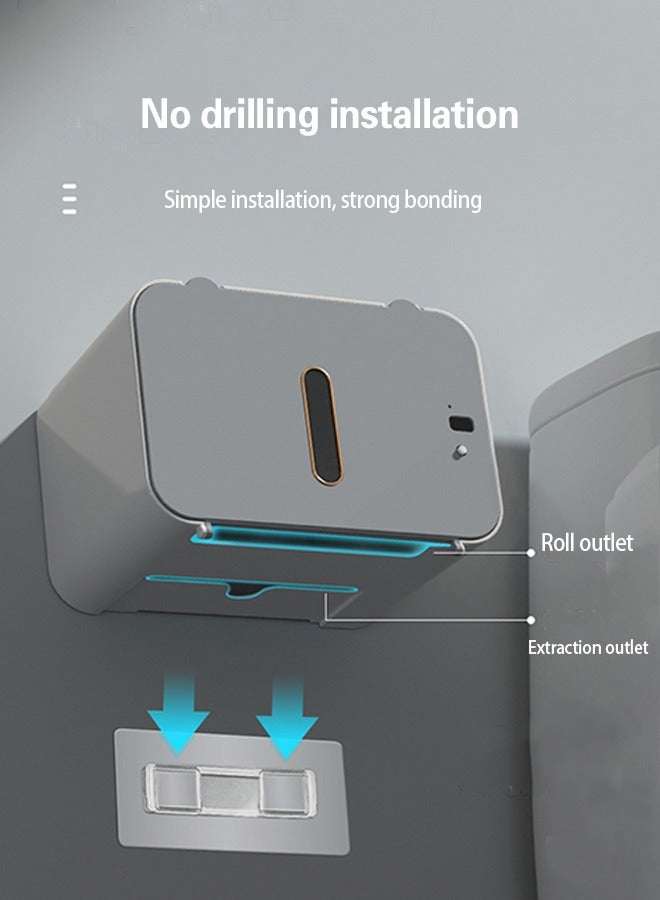Tissue Box Holder Touch-sensitive Paper Towel Output USB Charging No Punching Required Waterproof and Moisture-proof Tissue Cover Top Storage or Mobile Phone Holder - Image 4