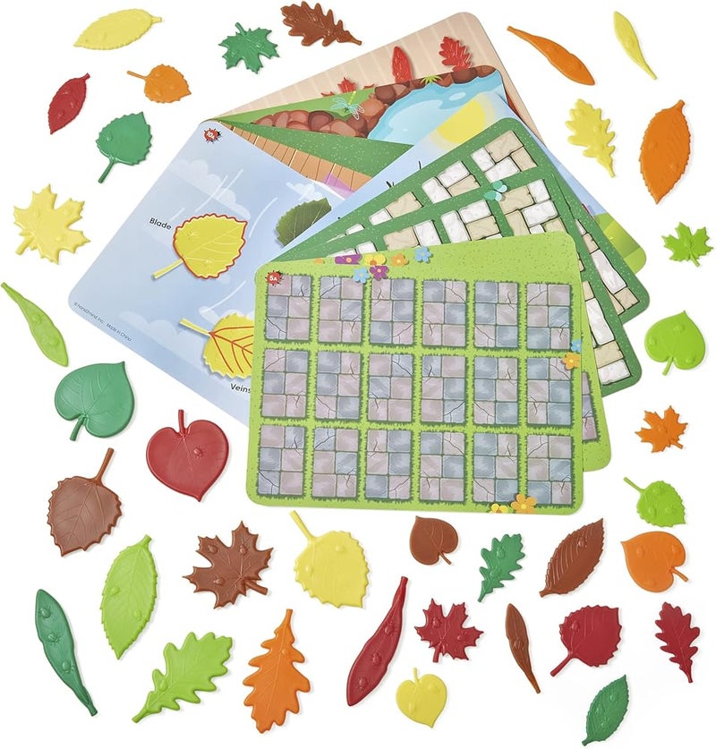 hand2mind Sensory Leaves Math Activity Set, Pattern Play, Shape Puzzle, Pattern Blocks Cards, Math Counters, Sorting Toy, Shapes for Toddlers, Counting Toy, Kindergarten Learning Activities - Image 3