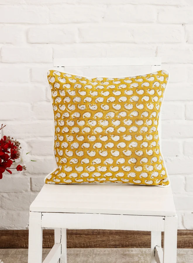 سانسكريتي هومز sanskrutihomes Paisley Cotton Cushion Cover - 45x45cm
