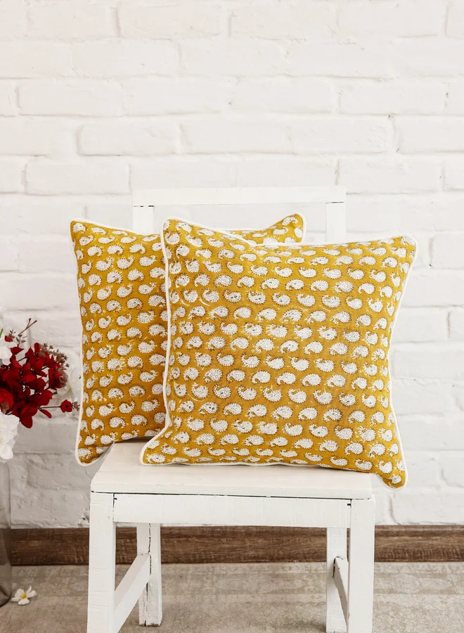 سانسكريتي هومز sanskrutihomes Paisley Cotton Cushion Cover - 45x45cm