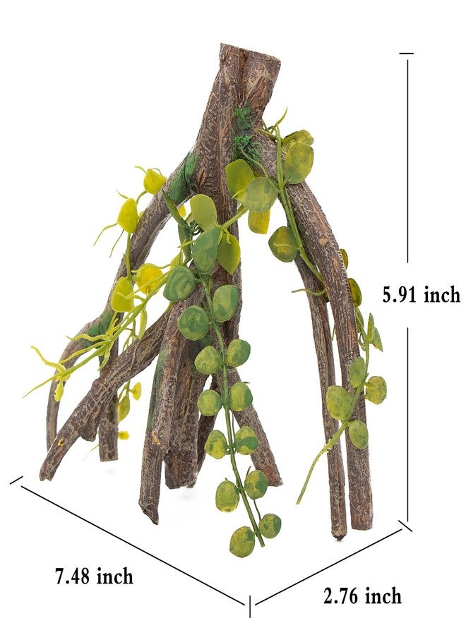 AQUA KT Reptile Corner Climbing Branch with Plant Snake Climb Tree for Bearded Dragon Lizard Hermit Crab Crested Gecko Leopard Chameleon Frog Terrarium Habitat - Image 5