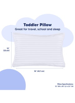 Eworld Toddler Baby Sleeping Pillows, Soft Cotton Blend Cover with Polyester Filling, Perfect for Home & Hotel Rooms, Pack of 2 Available in Elegant White Color  - Image 2