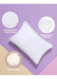 Eworld Toddler Baby Sleeping Pillows, Soft Cotton Blend Cover with Polyester Filling, Perfect for Home & Hotel Rooms, Pack of 2 Available in Elegant White Color  - Image 3
