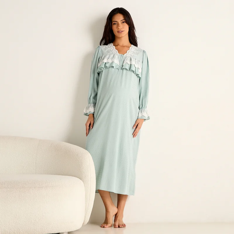 FAV Lace Trim Maternity Night Dress