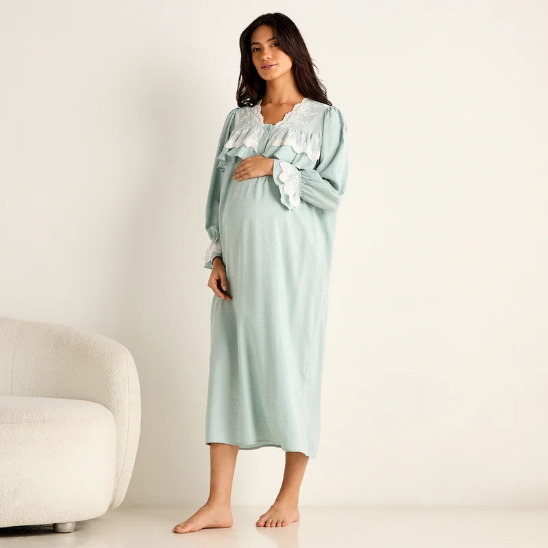 FAV Lace Trim Maternity Night Dress