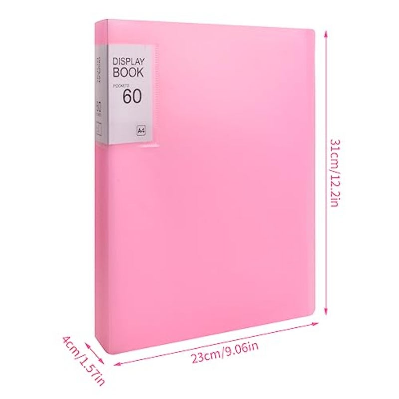 PP Display Book with Transparent Pockets, 60 Pockets, A4 Presentation Folder with Transparent Sleeves, Display Folder for Music Sheets, Reports, Brochures - Image 2