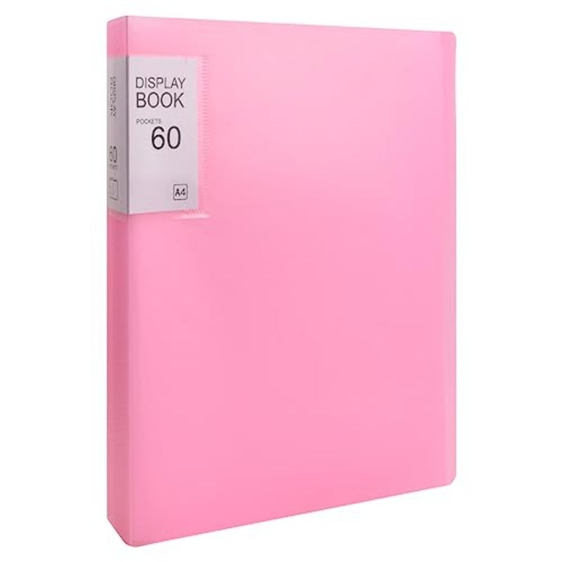 PP Display Book with Transparent Pockets, 60 Pockets, A4 Presentation Folder with Transparent Sleeves, Display Folder for Music Sheets, Reports, Brochures - Image 1